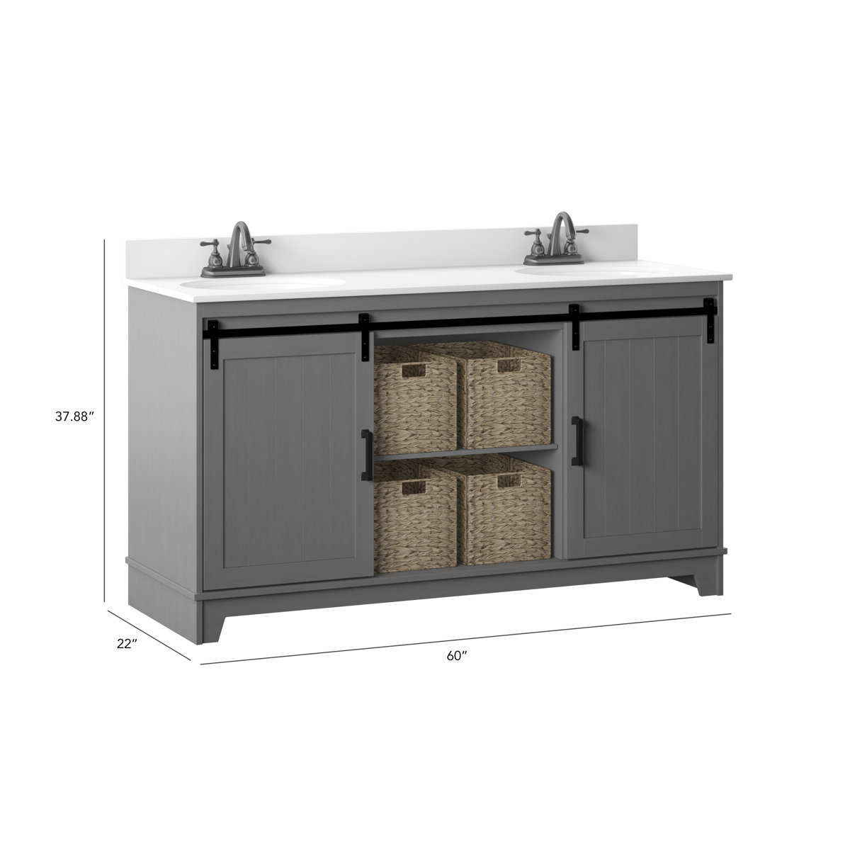 Sand & Stable Braylen 60" Double Bathroom Vanity Set & Reviews Wayfair